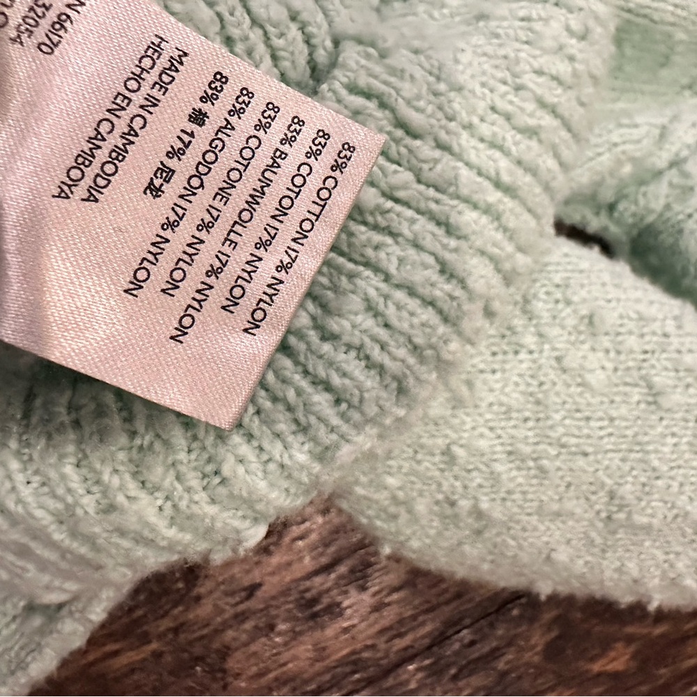 Free People Mint Green Bouclé Button-Up Cardigan - Picture 4 of 8